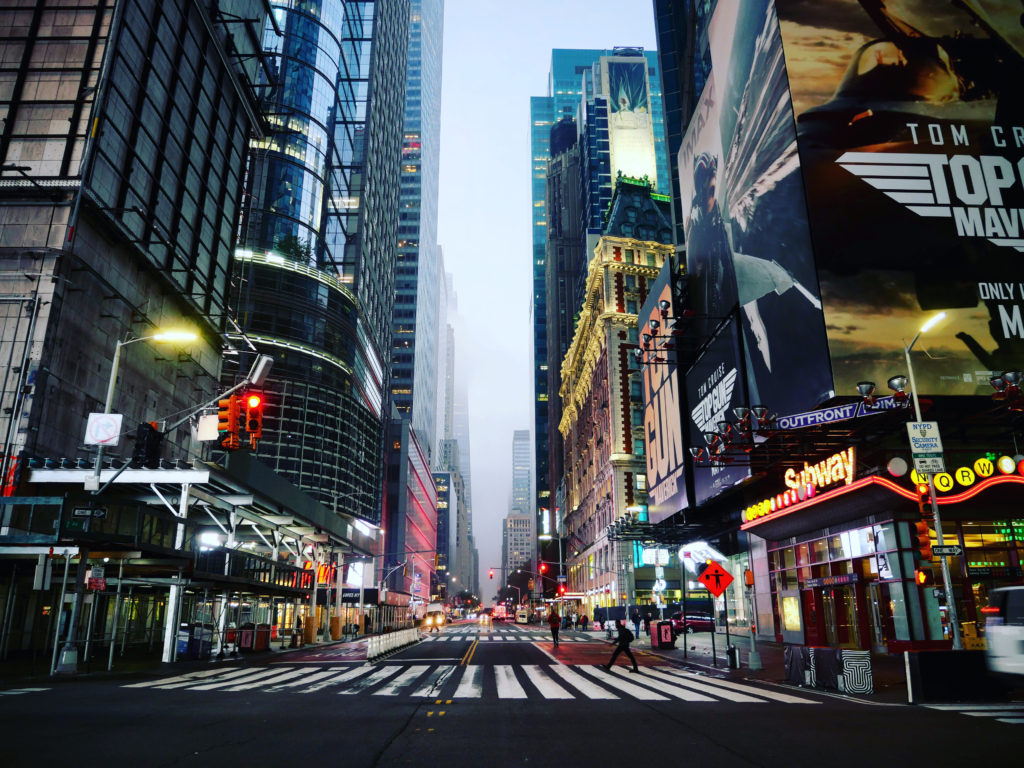 Times Square NYC at dawn